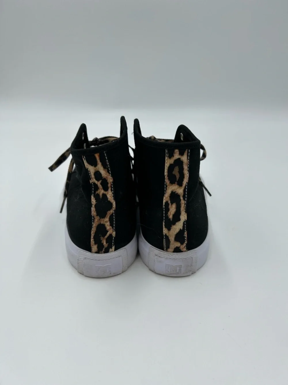 Leopard Laced DC Black High-Top Sneakers 9